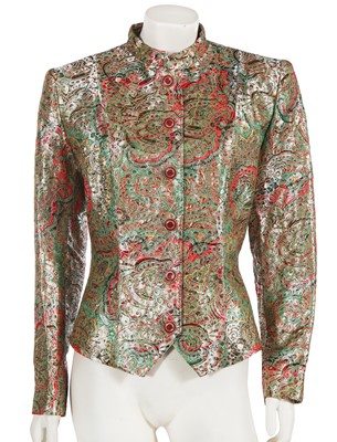 Lot 551 - An Yves Saint Laurent lamé brocade jacket, circa 1993