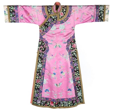 Lot 481 - A Han Chinese pink silk ladies robe, early...