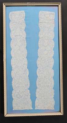 Lot 521 - A pair of Flemish bobbin lace lappets,...