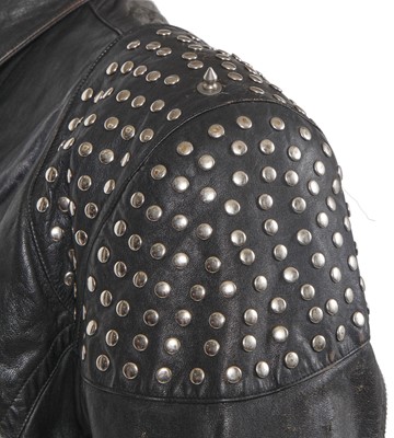 Lot 97 - A Jean Paul Gaultier men's studded black leather jacket, ‘Les Rock Stars’ collection, Autumn-Winter 1987-88