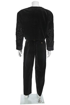 Lot 90 - A Jean Paul Gaultier men's black velvet three-piece ensemble, ‘Joli monsieur’ collection, Autumn-Winter 1985-86