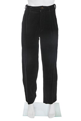 Lot 90 - A Jean Paul Gaultier men's black velvet three-piece ensemble, ‘Joli monsieur’ collection, Autumn-Winter 1985-86