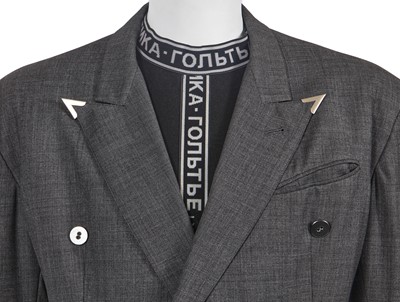 Lot 94 - A Jean Paul Gaultier men's grey wool suit, ‘French Gigolo/Constructiviste’ collection, Autumn-Winter 1986-87