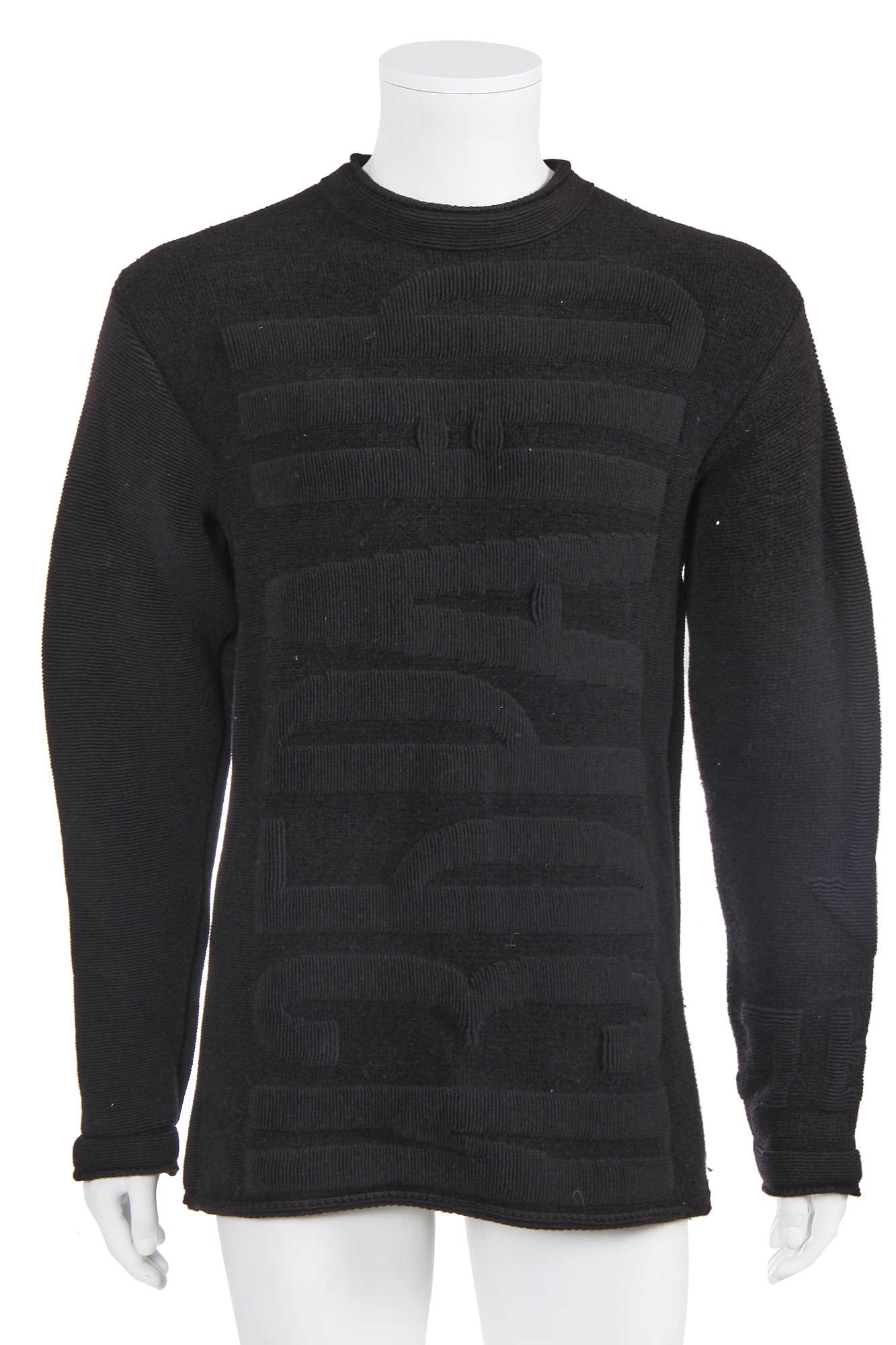 Lot 93 - A Jean Paul Gaultier men's black ribbed wool sweater, ‘French Gigolo/Constructiviste’ collection, Autumn-Winter 1986-87