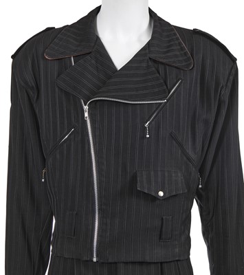Lot 89 - A Jean Paul Gaultier men's pinstriped wool 'biker' suit, ‘Et Dieu créa I’Homme’ collection, Spring-Summer 1985