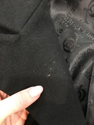 Lot 26 - An Alexander McQueen black Melton wool coat, probably 'Joan' collection Autumn-Winter 1998-99