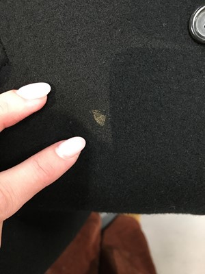 Lot 26 - An Alexander McQueen black Melton wool coat, probably 'Joan' collection Autumn-Winter 1998-99