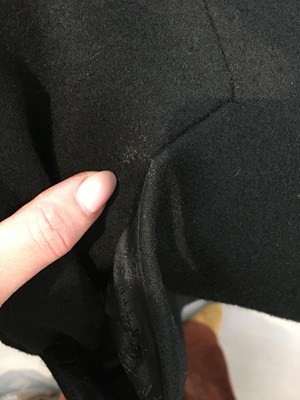 Lot 26 - An Alexander McQueen black Melton wool coat, probably 'Joan' collection Autumn-Winter 1998-99