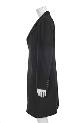 Lot 26 - An Alexander McQueen black Melton wool coat, probably 'Joan' collection Autumn-Winter 1998-99