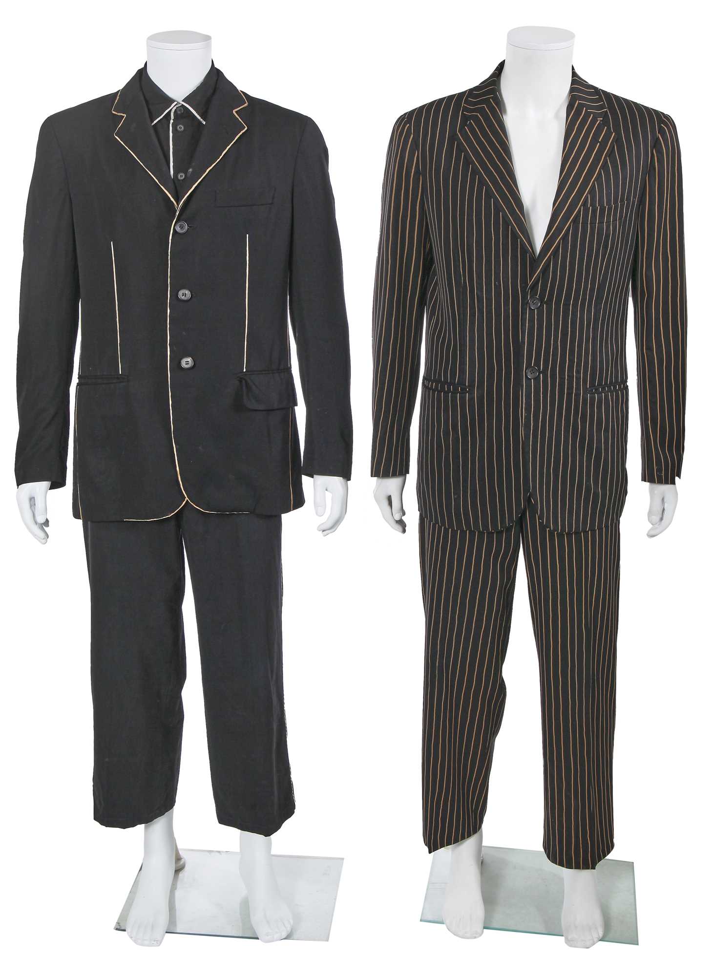 Lot 127 - A group of Issey Miyake by Naoki Takizawa men's striped suits and shirts, Spring-Summer 2006