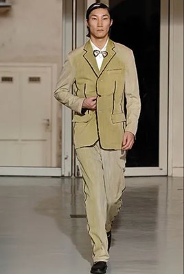 Lot 127 - A group of Issey Miyake by Naoki Takizawa men's striped suits and shirts, Spring-Summer 2006