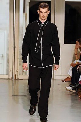 Lot 127 - A group of Issey Miyake by Naoki Takizawa men's striped suits and shirts, Spring-Summer 2006