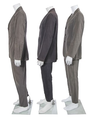 Lot 134 - Three Issey Miyake men's grey cotton suits, probably 2000s