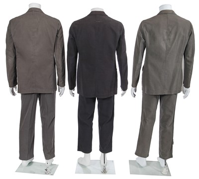 Lot 134 - Three Issey Miyake men's grey cotton suits, probably 2000s