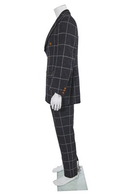 Lot 81 - A Vivienne Westwood men's grey windowpane check tweed suit, Autumn-Winter 1997-98