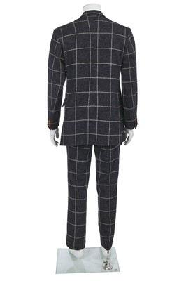 Lot 81 - A Vivienne Westwood men's grey windowpane check tweed suit, Autumn-Winter 1997-98
