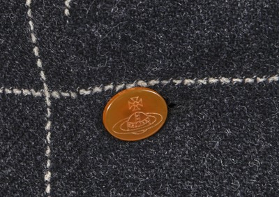 Lot 81 - A Vivienne Westwood men's grey windowpane check tweed suit, Autumn-Winter 1997-98