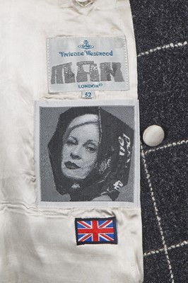Lot 81 - A Vivienne Westwood men's grey windowpane check tweed suit, Autumn-Winter 1997-98