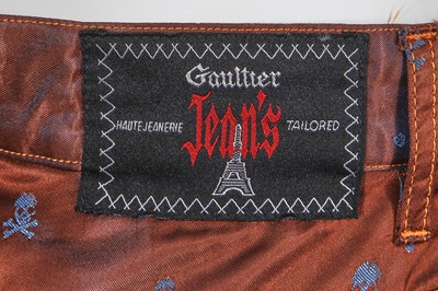 Lot 115 - A Jean Paul Gaultier skull and crossbones damask satin ensemble, 'Mad Max/Riders and Horsemen of Modern Times' collection, Autumn-Winter 1995-96