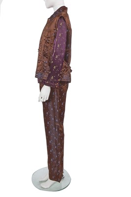 Lot 115 - A Jean Paul Gaultier skull and crossbones damask satin ensemble, 'Mad Max/Riders and Horsemen of Modern Times' collection, Autumn-Winter 1995-96