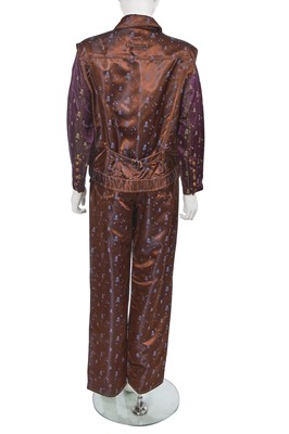 Lot 115 - A Jean Paul Gaultier skull and crossbones damask satin ensemble, 'Mad Max/Riders and Horsemen of Modern Times' collection, Autumn-Winter 1995-96