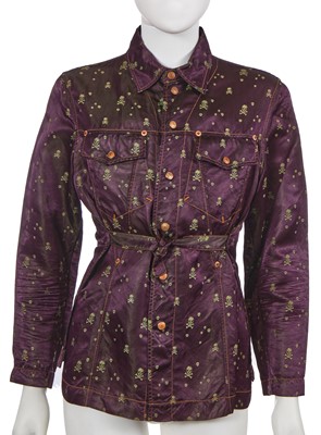 Lot 115 - A Jean Paul Gaultier skull and crossbones damask satin ensemble, 'Mad Max/Riders and Horsemen of Modern Times' collection, Autumn-Winter 1995-96