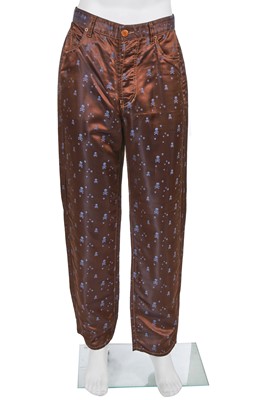 Lot 115 - A Jean Paul Gaultier skull and crossbones damask satin ensemble, 'Mad Max/Riders and Horsemen of Modern Times' collection, Autumn-Winter 1995-96