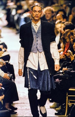 Lot 110 - A Jean Paul Gaultier denim kilt, ‘Les Tatouages/La Brute et le Raffiné’ collection, Spring-Summer 1994