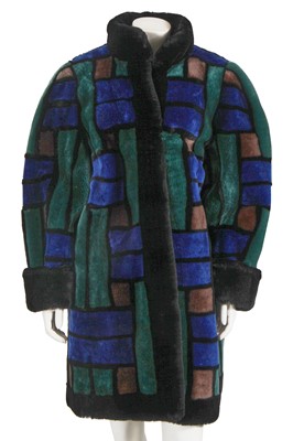 Lot 635 - A Christian Dior by Frédéric Castet patchwork effect fur coat, 1980s