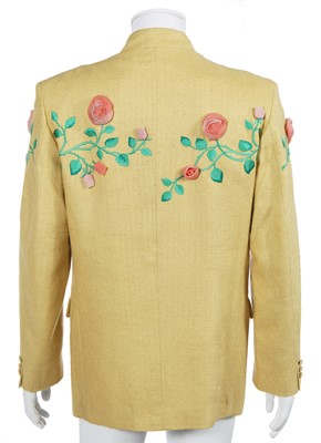 Lot 146 - A Richard James men's embroidered yellow silk-blend jacket, 'Cecil Beaton' collection, Spring-Summer 1990