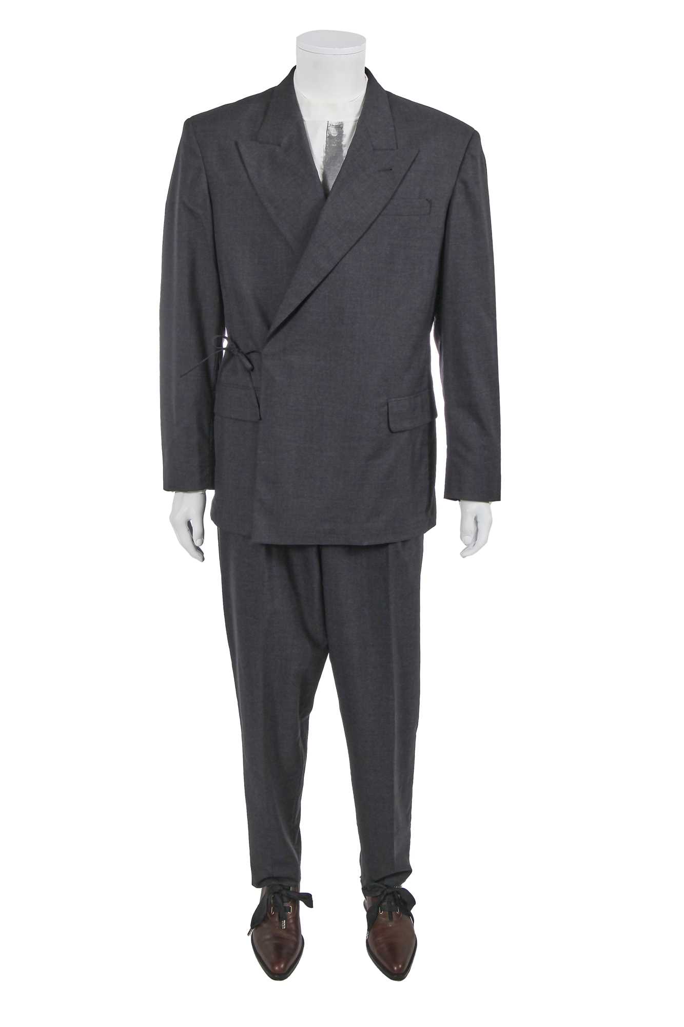 Lot 106 - A Jean Paul Gaultier men's grey wool suit ensemble and shoes, circa 1990