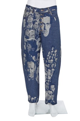 Lot 108 - A pair of Jean Paul Gaultier men's denim trousers, ‘Les Andro-jean's’ collection, Spring-Summer 1993