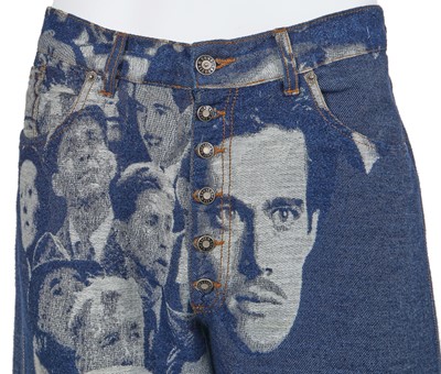 Lot 108 - A pair of Jean Paul Gaultier men's denim trousers, ‘Les Andro-jean's’ collection, Spring-Summer 1993