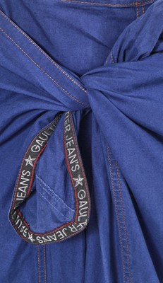 Lot 109 - A pair of Jean Paul Gaultier blue cotton sarong-trousers, ‘Les Tatouages/La Brute et le Raffiné’ commercial collection, Spring-Summer 1994
