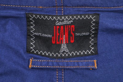 Lot 109 - A pair of Jean Paul Gaultier blue cotton sarong-trousers, ‘Les Tatouages/La Brute et le Raffiné’ commercial collection, Spring-Summer 1994
