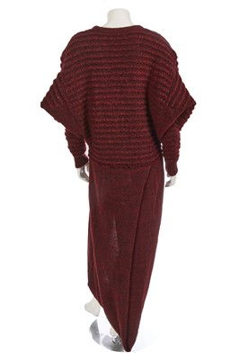 Lot 444 - An Issey Miyake maroon wool jumper/dress, circa 1980