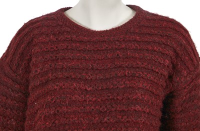 Lot 444 - An Issey Miyake maroon wool jumper/dress, circa 1980