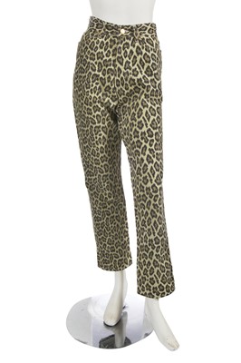 Lot 568 - A Jean Paul Gaultier leopard-printed denim ensemble, ‘Around the World in 168 Outfits’ collection, Spring-Summer 1989