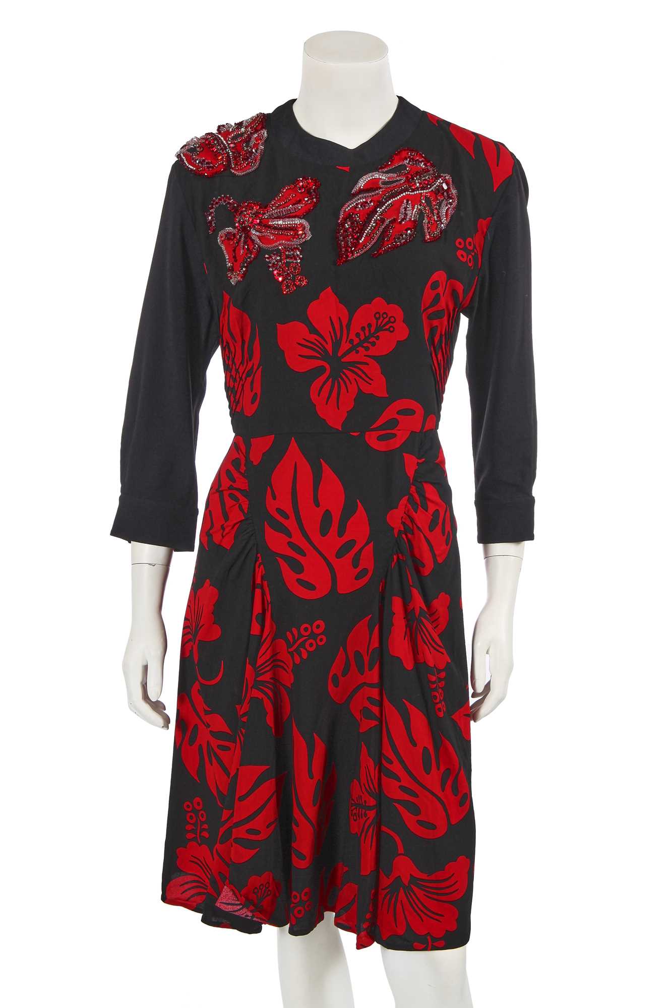 Lot 333 - A Prada embellished Hawaiian print dress, Resort 2014