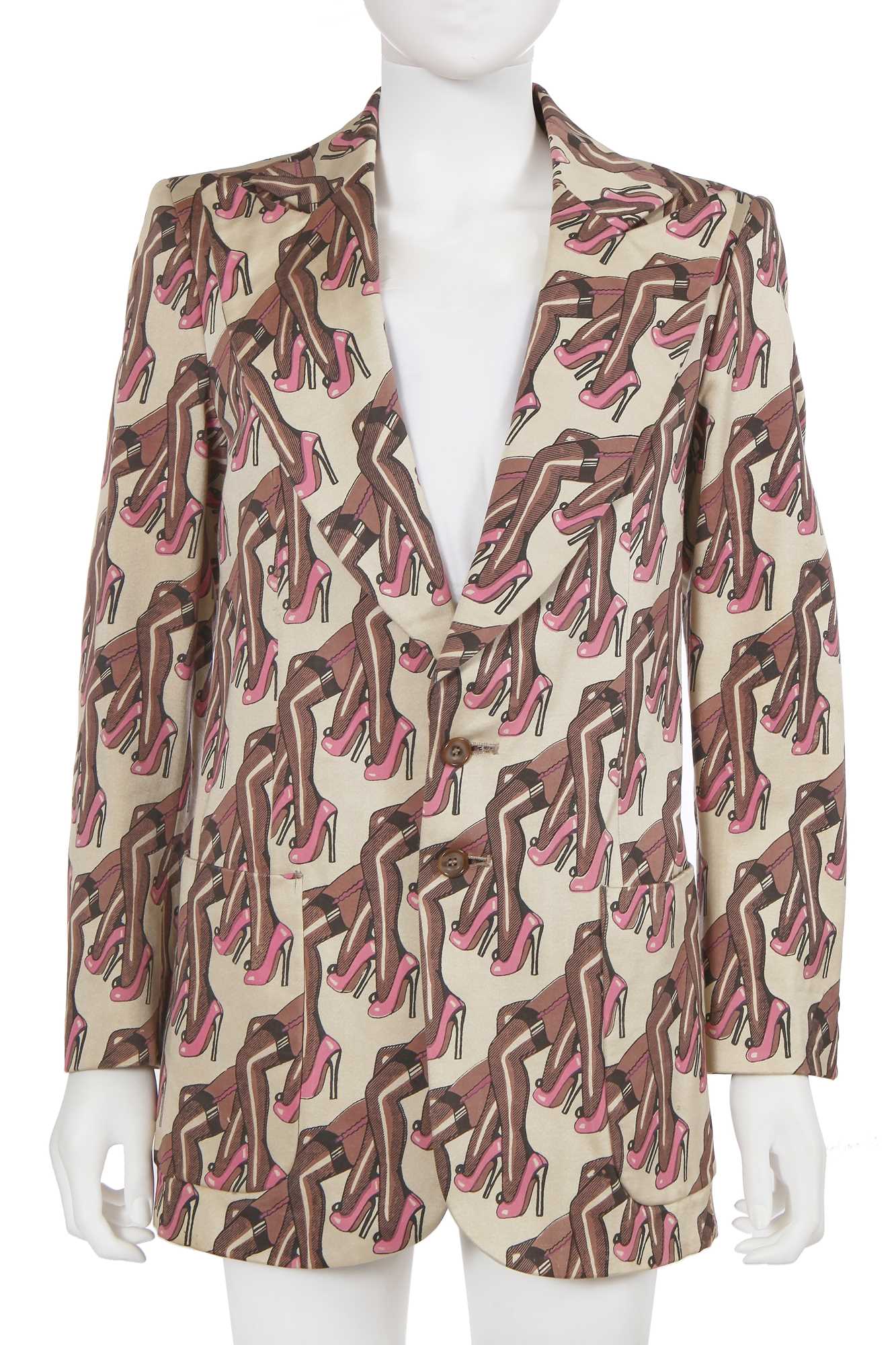 Lot 158 - A rare Cockell & Johnson men's printed blazer, 1973