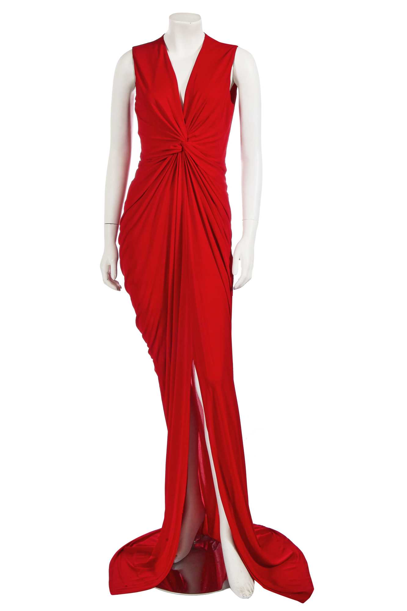 Lot 316 - An Alexander McQueen by Sarah Burton red jersey gown, 2012