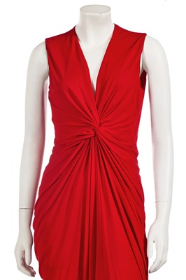 Lot 316 - An Alexander McQueen by Sarah Burton red jersey gown, 2012