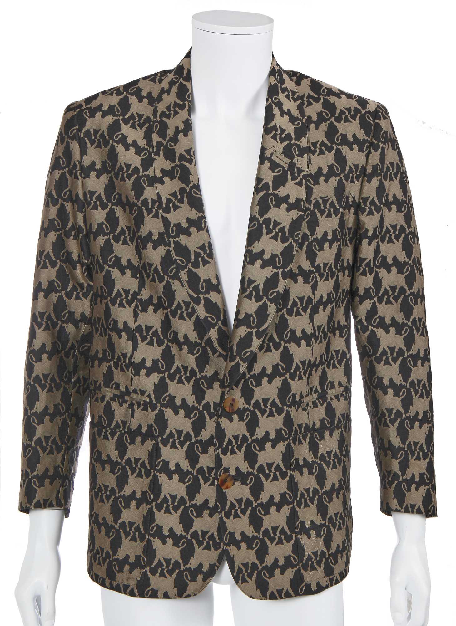 Lot 88 - A Jean Paul Gaultier men's woven silk 'Pegasus' blazer, ‘Un hiver homme’ collection, Autumn-Winter 1984-85