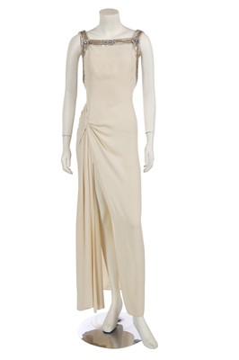 Lot 371 - A Roberto Cavalli embellished cream satin-backed-crêpe dress, 2000s