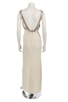 Lot 371 - A Roberto Cavalli embellished cream satin-backed-crêpe dress, 2000s