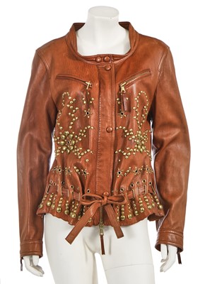 Lot 397 - A Gianfranco Ferré sequined brown lambskin jacket, Spring-Summer 2006