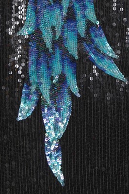 Lot 440 - A Halston blue and black sequined ensemble, 1970s