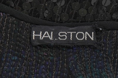 Lot 440 - A Halston blue and black sequined ensemble, 1970s