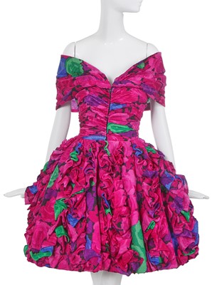 Lot 370 - A Christian Lacroix haute couture floral print cloqué silk cocktail skirt, advance collection, Spring-Summer 1988