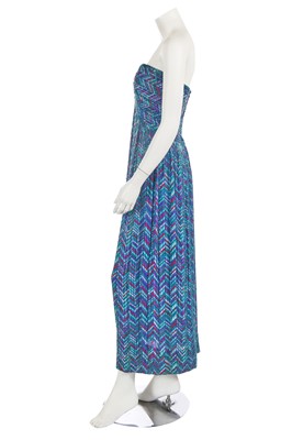 Lot 619 - A Bob Mackie printed and beaded silk satin dress, 1980s